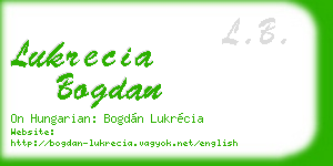 lukrecia bogdan business card